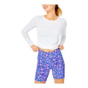 Lilly Pulitzer Greer Top Resort White Long Sleeve Twist Front Sz XL Luxletic